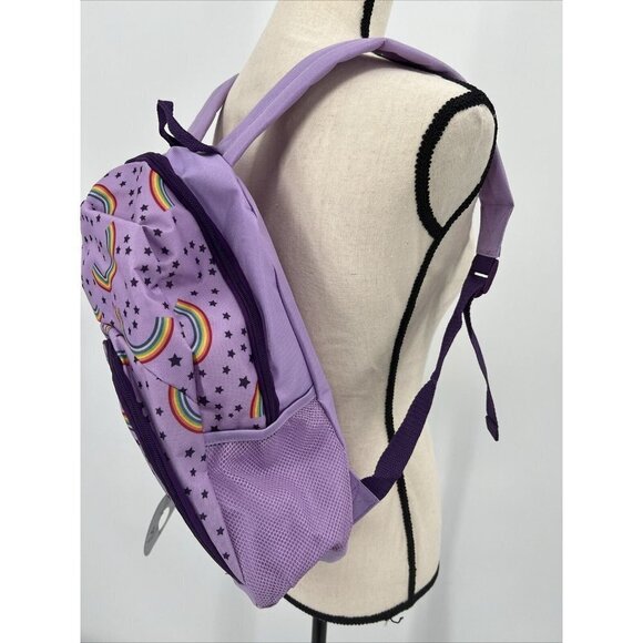 Wonder Nation Purple With Stars and Rainbows Backpack Adjustable Straps NWT - Picture 2 of 7